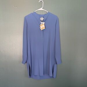 Anne Klein Blue Long Sleeve Blouse